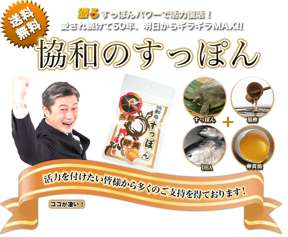 送料無料／漲るすっぽんパワーで活力復活！愛され続けて50年、明日からギラギラMAX！協和のすっぽん