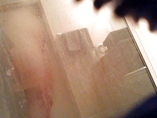 Chubby 40 year old sister in law in the shower