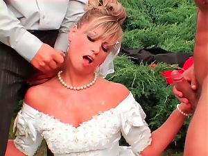 Wild Bride Cummed And Pissed On