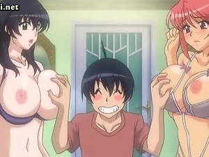 Sexy anime babes getting a cock