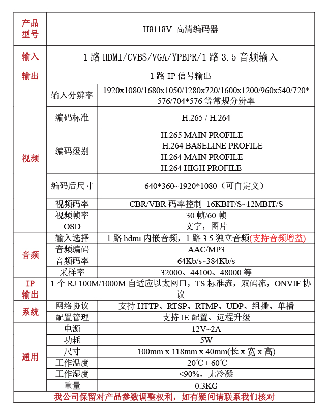 H8118V高清HDMI編碼器-高清編碼器-直播編碼器-高清直播音視編碼器