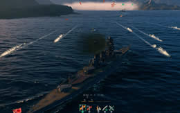 WoWS 戦艦と魚雷とスモーク サムネイル