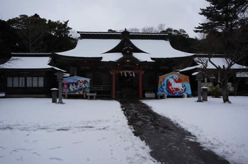 ガールズ＆パンツァー 神社大洗雪景色