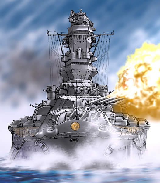 イラスト 戦艦 大和 砲撃