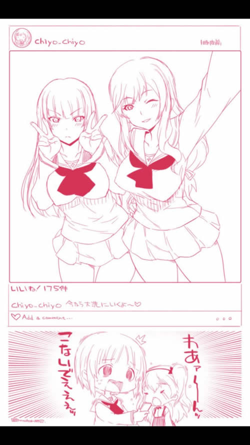 ガールズ＆パンツァー 島田千代 西住しほ 大洗制服 chiyo-chiyo twitter