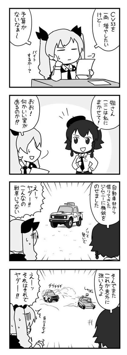 ガールズ＆パンツァー 漫画 ジムニー アンチョビ ペパロニ