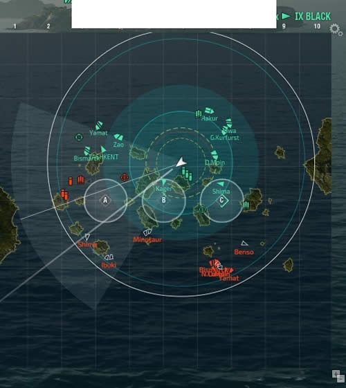 WoWS ブラック 撃沈される ミニマップ