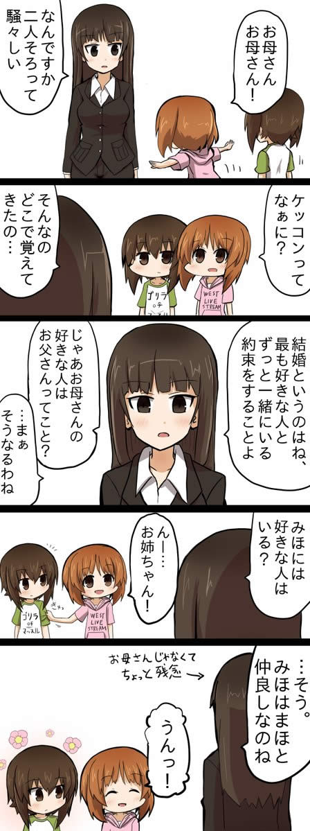 ガールズ＆パンツァー 漫画 西住みほ 西住まほ 西住しほ 結婚 01