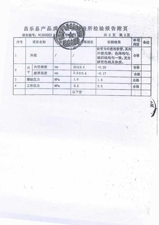 抗老化網(wǎng)紋管檢測報告