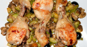 Cosce-di-pollo-con-funghi-e-carote