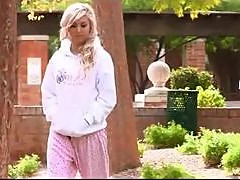 Hot Front Yard Exhibitionism With The Blonde Teen Callie