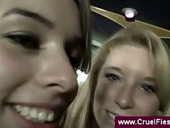 Chicks encourage man to fuck a girl