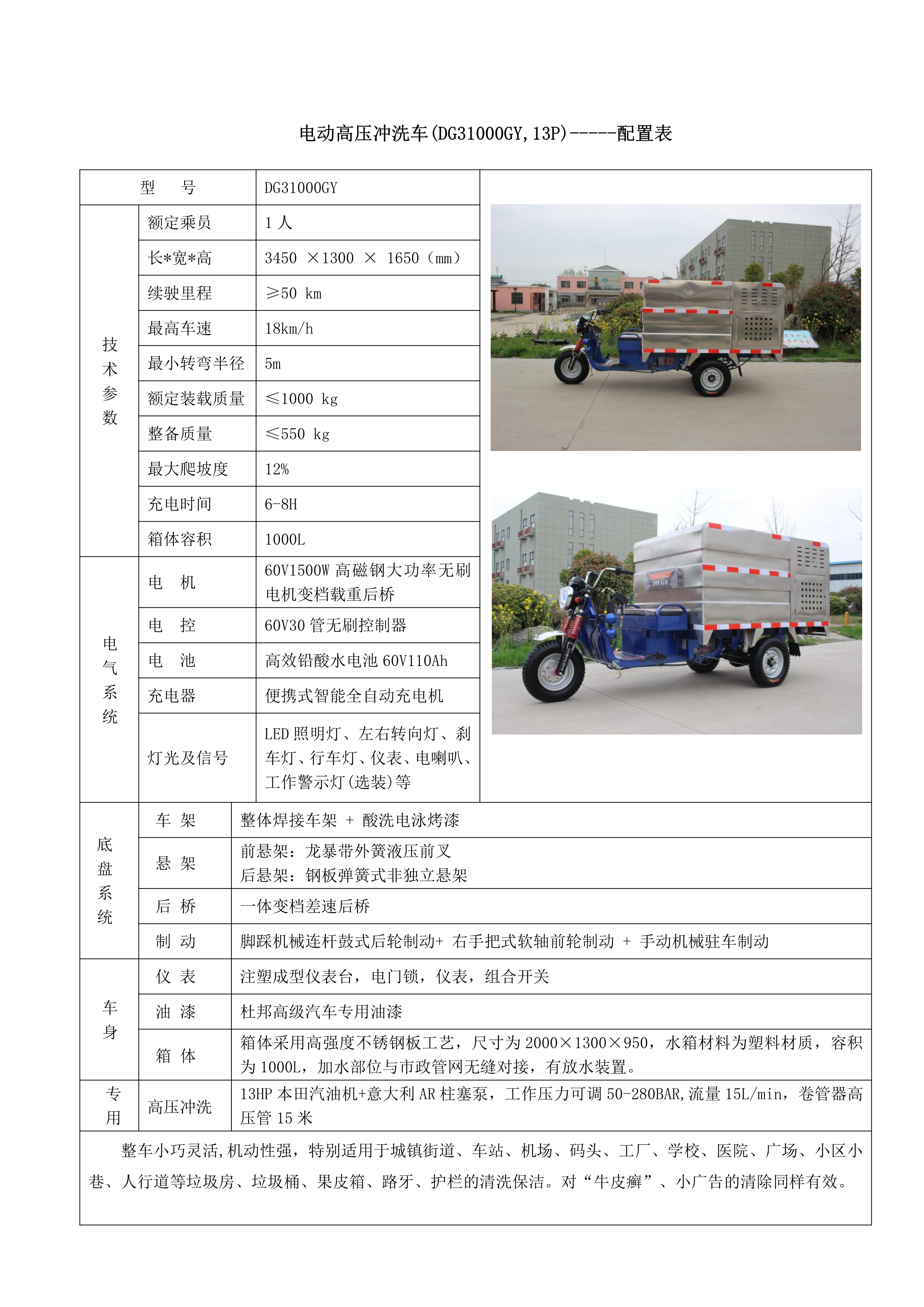 徐州德高環(huán)衛車(chē) 1立方高壓沖洗車(chē)