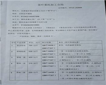 茶葉委托加工合同