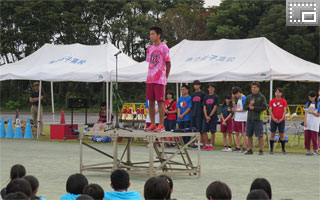 陸上競技部の壮行会の様子です。