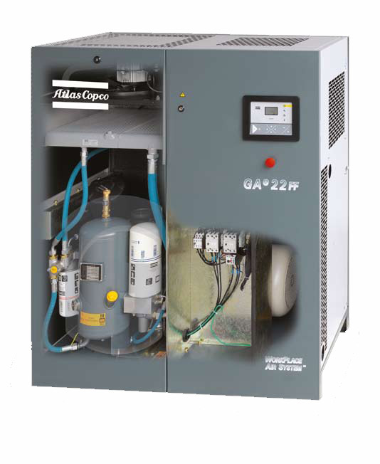 GAe18-30 VSD:噴油螺桿空壓機，11-30 kW / 15-40 hp