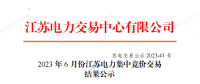 2023年6月份江蘇電力集中競價(jià)交易共成交電量47.69億千瓦時(shí)