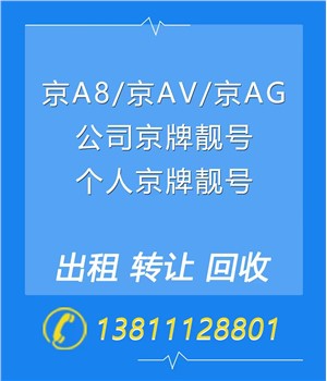 北京牌照指标出租公司