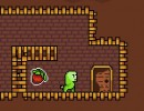 緑色のモンスターを操作して進むアクションパズルゲーム Greenie