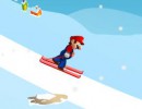 マリオが雪山をスキーで滑るゲーム マリオアイススケーティング2