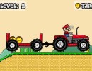 トラクターに乗ったマリオのバランスゲーム マリオトラクター