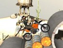 障害物を乗り越えて進むモトクロスバイクゲーム ダートバイク3D