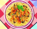 料理ゲーム シーフードパスタ