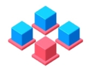 ブロックの色を台と同じ色に変えていくパズルゲーム Rubix
