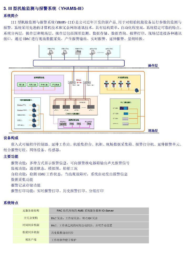 III型機艙監測與報警系統（YHAMS-III）