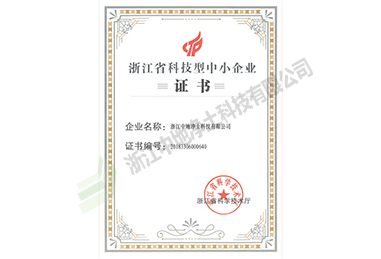 科技型中小企业证书-浙江尊龙凯时科技有限公司