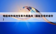 哪座城市支持生育力度最大（最能生育的省份）