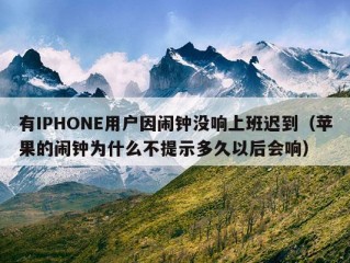 有IPHONE用户因闹钟没响上班迟到（苹果的闹钟为什么不提示多久以后会响）