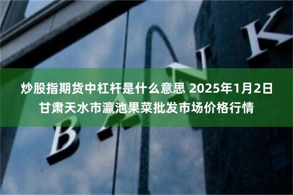 炒股指期货中杠杆是什么意思 2025年1月2日甘肃天水市瀛池果菜批发市场价格行情