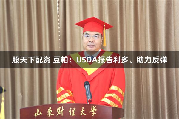 股天下配资 豆粕：USDA报告利多、助力反弹