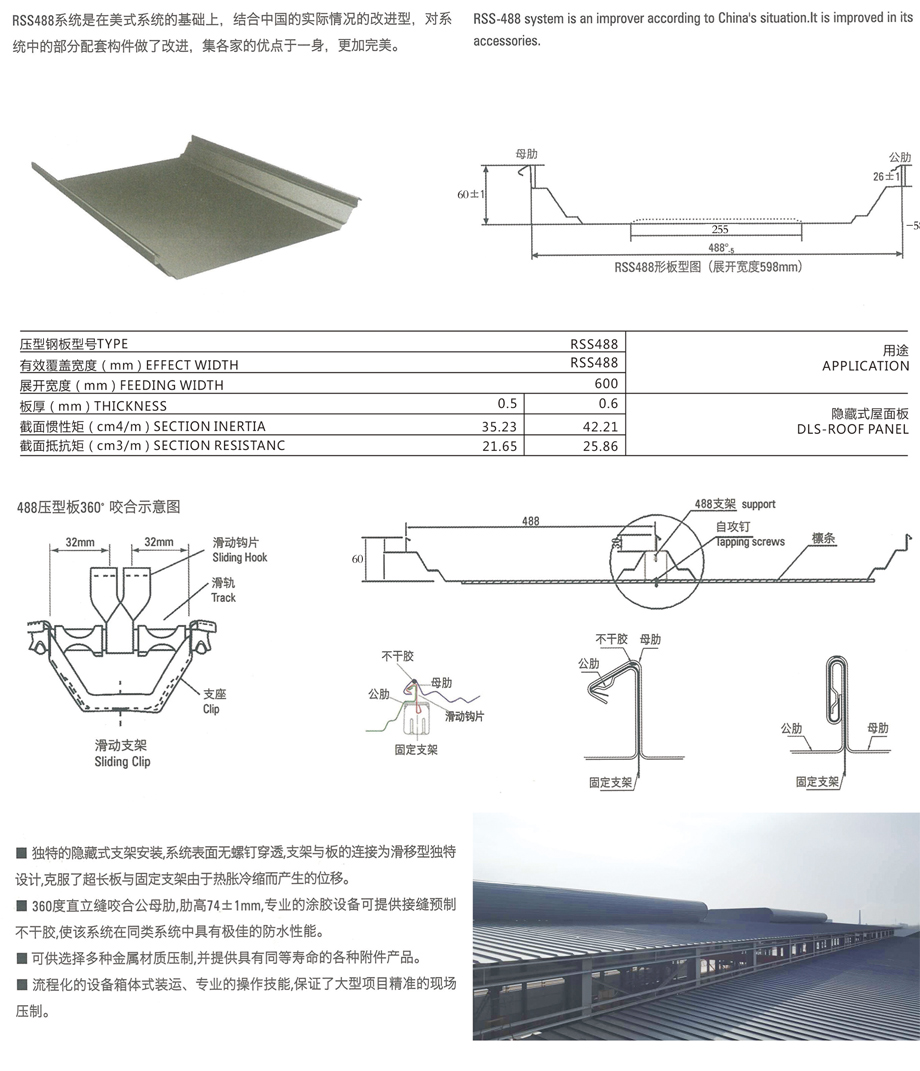 直立鎖縫488屋面系統(tǒng)（RSS488）