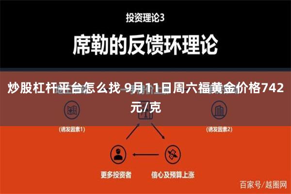 炒股杠杆平台怎么找 9月11日周六福黄金价格742元/克