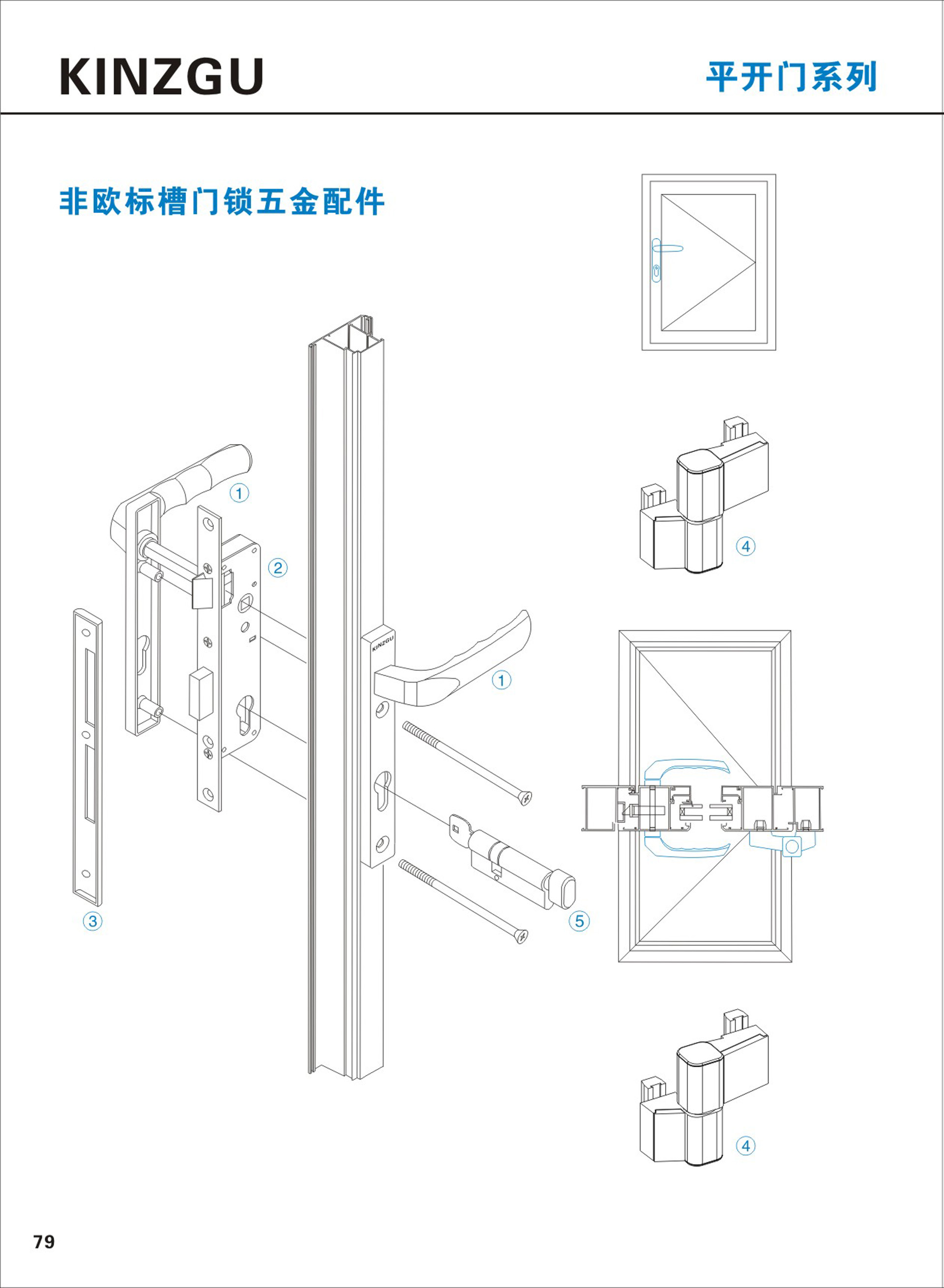 非歐標槽門鎖五金配件系列