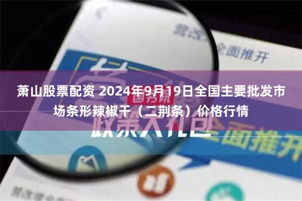 萧山股票配资 2024年9月19日全国主要批发市场条形辣椒干（二荆条）价格行情