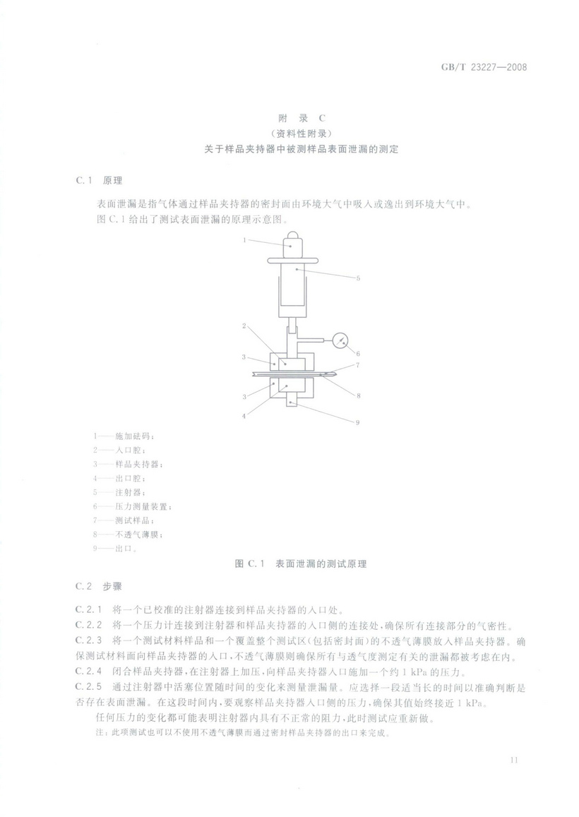 GBT 23227-2008 卷煙紙、成形紙、接裝紙及具有定向透氣帶的材料 透氣度的測定