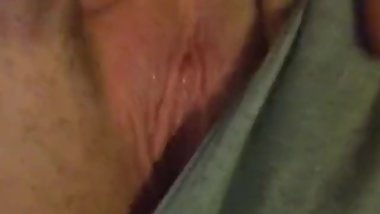 Pink young clit close up. rub  and play