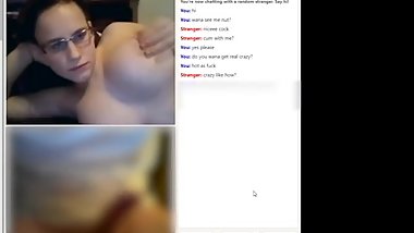 OMEGLE #1 Busty Teen Almost Caught By Mom