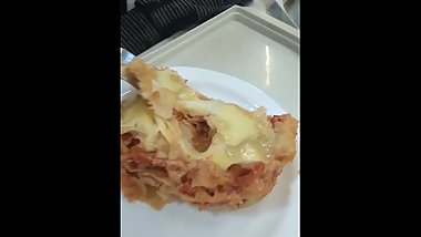 Black guy destroyes young lasagna pussy with BBC in school canteen