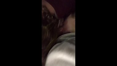 Two sluts suck my dick in the backseat of my car