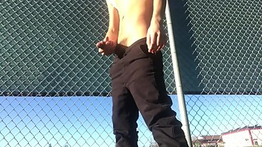 Young Teen Jerking in Public