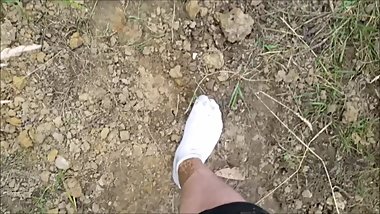 Muddy White Ankle Socks