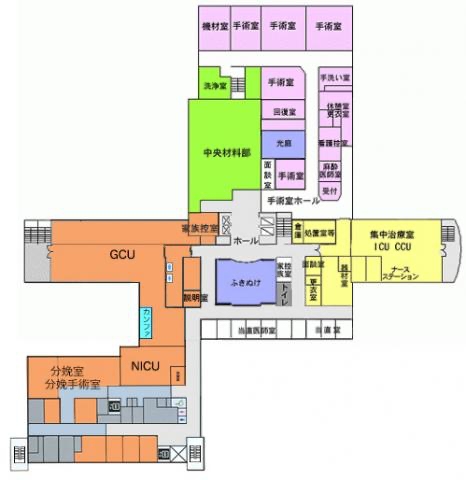 周産期センター3階平面図