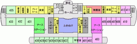 入院棟4階平面図