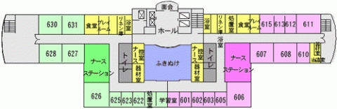 入院棟6階平面図