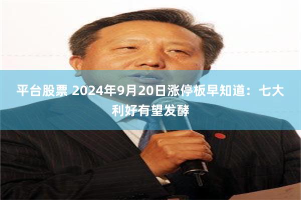 平台股票 2024年9月20日涨停板早知道：七大利好有望发酵