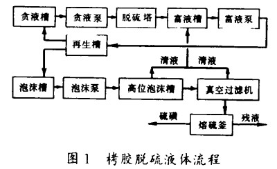 化工填料塔栲胶脱硫堵琢原因及处理方法